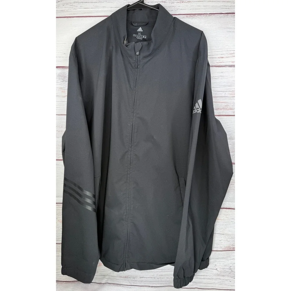 Adidas Mens WIND.RDY Full Zip Jacket Black Windbreaker XL Training Coat
